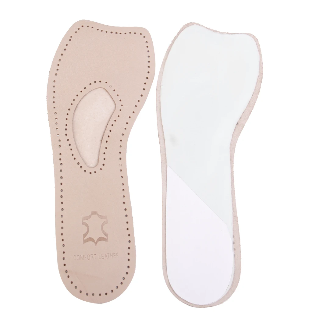 Footful Leather 3/4 Length Insoles Arch Support Cushions for Women Brown Footful Leather 3/4 Length Insoles Arch Support Cushions for Women Brown