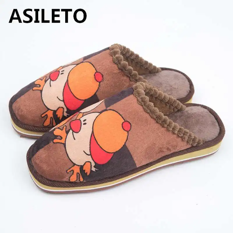 

ASILETO New Slippers 2019 Winter lovely Home Slippers women home Cartoon Plush floor Shoes woman free size sapatos footwear