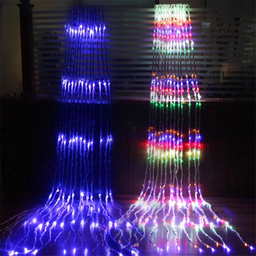 Meteor Shower Rain String Light 3X3M 3X2M Waterfall Christmas Wedding Window Curtain Fairy Lights String Icle Ghirlande Light