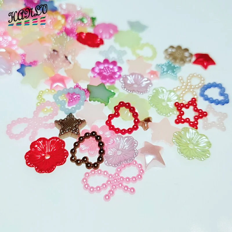 

HANLV Mix Size Random 50pcs Resin DIY Crafts Nail Accessories