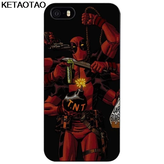 Розовый KETAOTAO смешной Дэдпул черный чехол для телефона s для iPhone 4S 5C 5S 6S 7 8 X Plus XR XS Max Чехол Мягкий ТПУ резиновый силиконовый - Цвет: Розовый