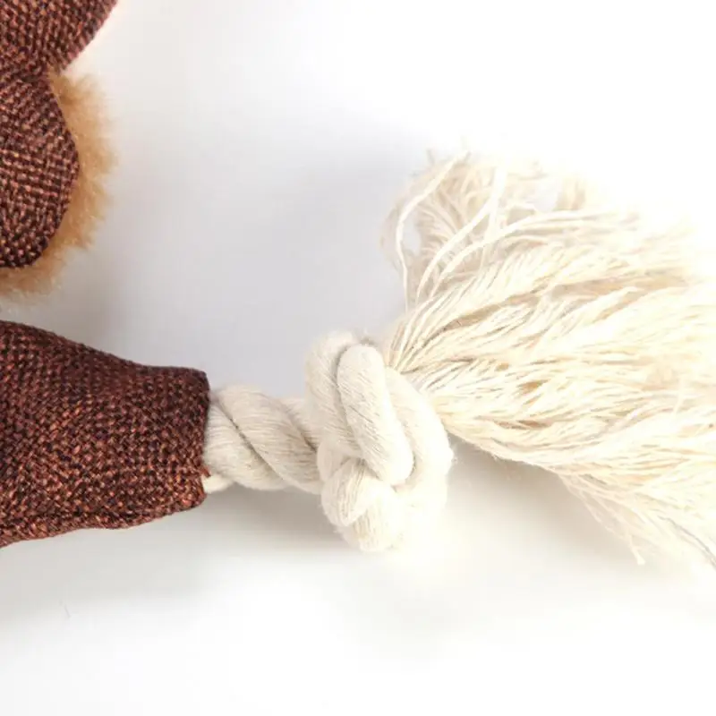 Cute Pet Soft Plush Toy Squirrel Fox Shaped Wear-resistant Dog Cat Chew Toy Non-toxic Squeeze Sounding Kitten Puppy Supplies