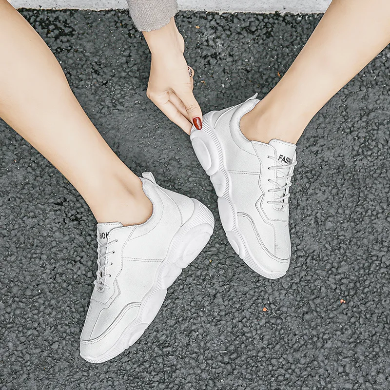 

2019 Spring New Style bear xie round-Toe Casual Lace-up Athletic Shoes Trend WOMEN'S Shoes
