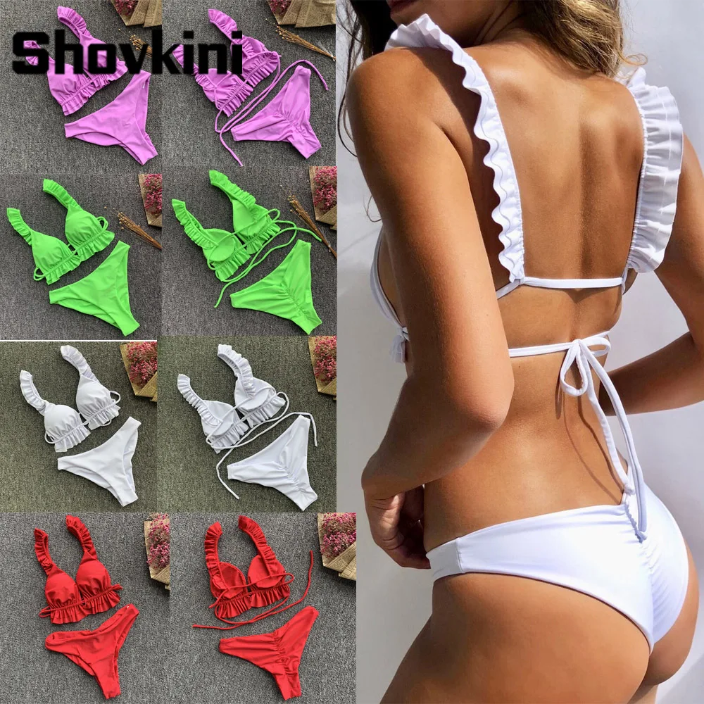 2020 комплект бикини женский купальник летний с пуш ап и мягкой подкладкой лямкой