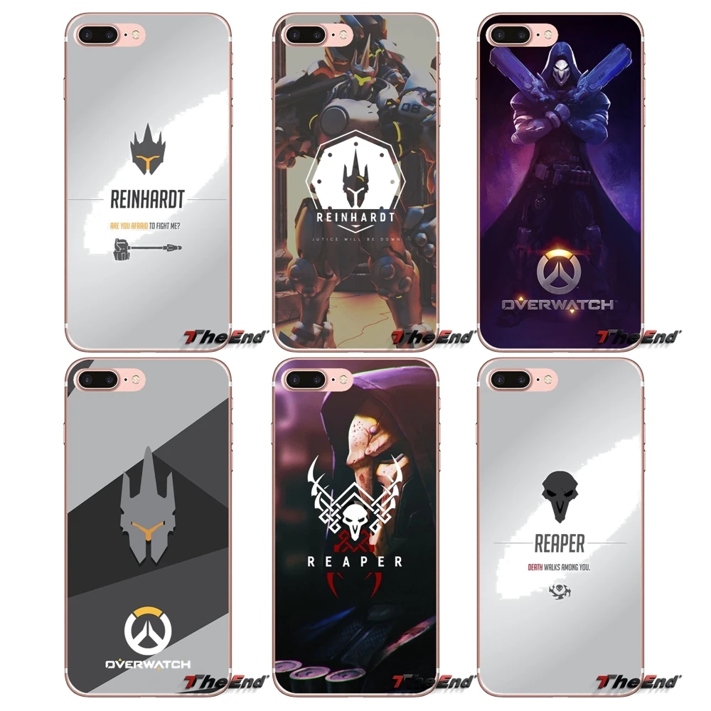 Overwatch OW жнец рейнхардт прозрачный чехол из термополиуретана с отделением для