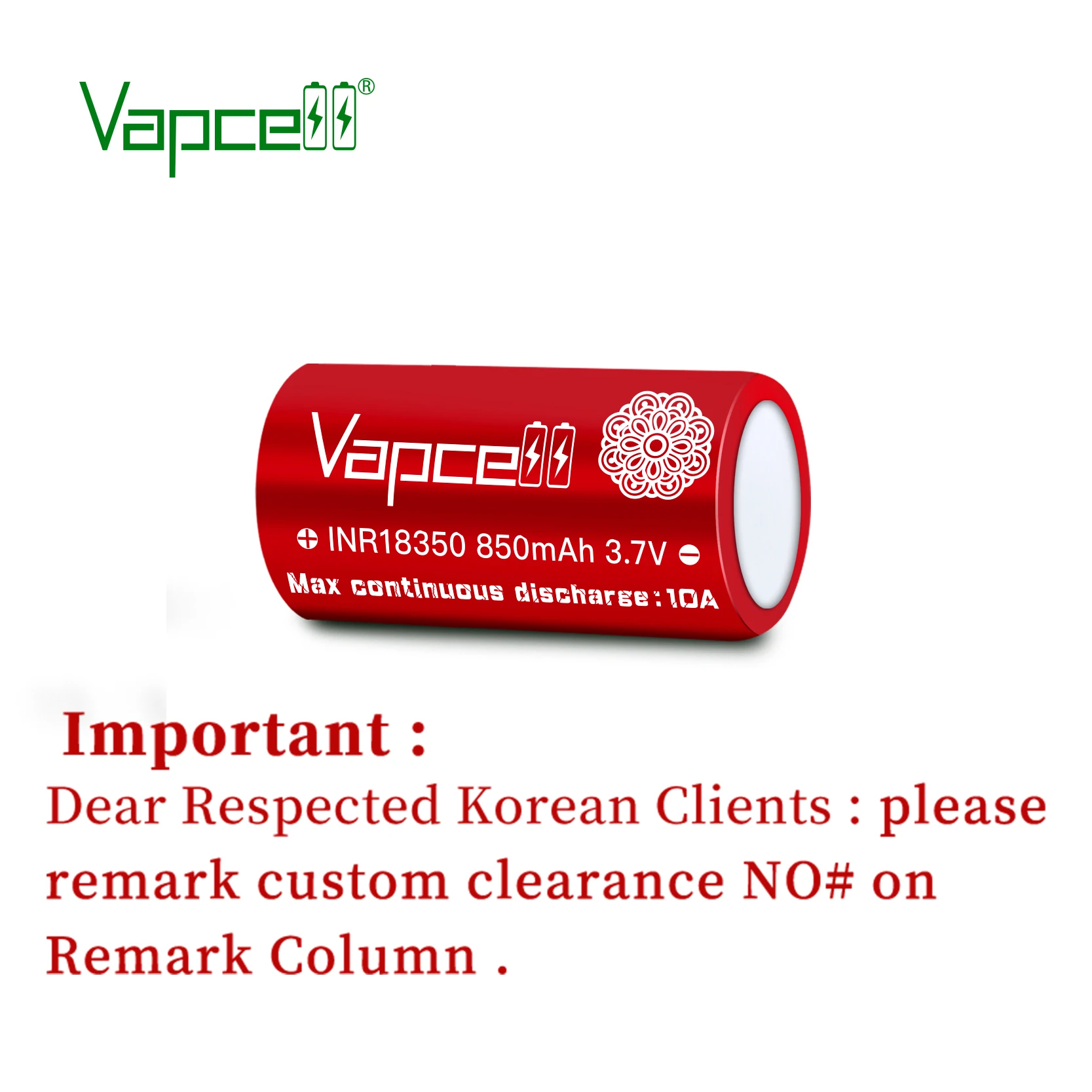 2 шт./лот Vapcell оригинальный INR18350 850 мАч 18350 10A 3 7 в литий-ионный аккумулятор для
