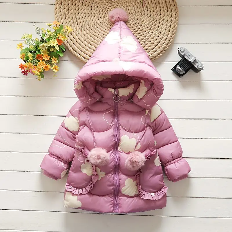 pictyre color Зимняя верхняя одежда для девочек; коллекция года; детское модное плотное теплое пальто с капюшоном для девочек; повседневные хлопковые пуховые пальто; куртка; От 3 до 6 лет - Цвет: pictyre color