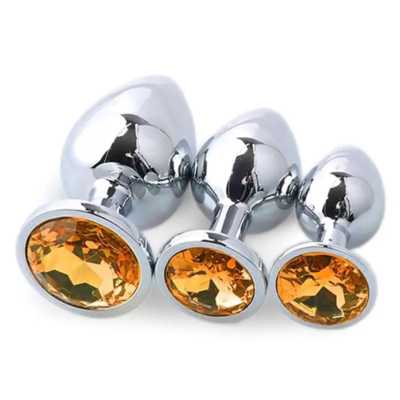 3pcs Metal Multi-size Anal Plug Massager Butt Stimulation Crystal Decoration Ended Anal Plug Adult Sex Toy fo Women Men 3pcs Metal Multi-size Anal Plug Massager Butt Stimulation Crystal Decoration Ended Anal Plug Adult Sex Toy fo Women Men