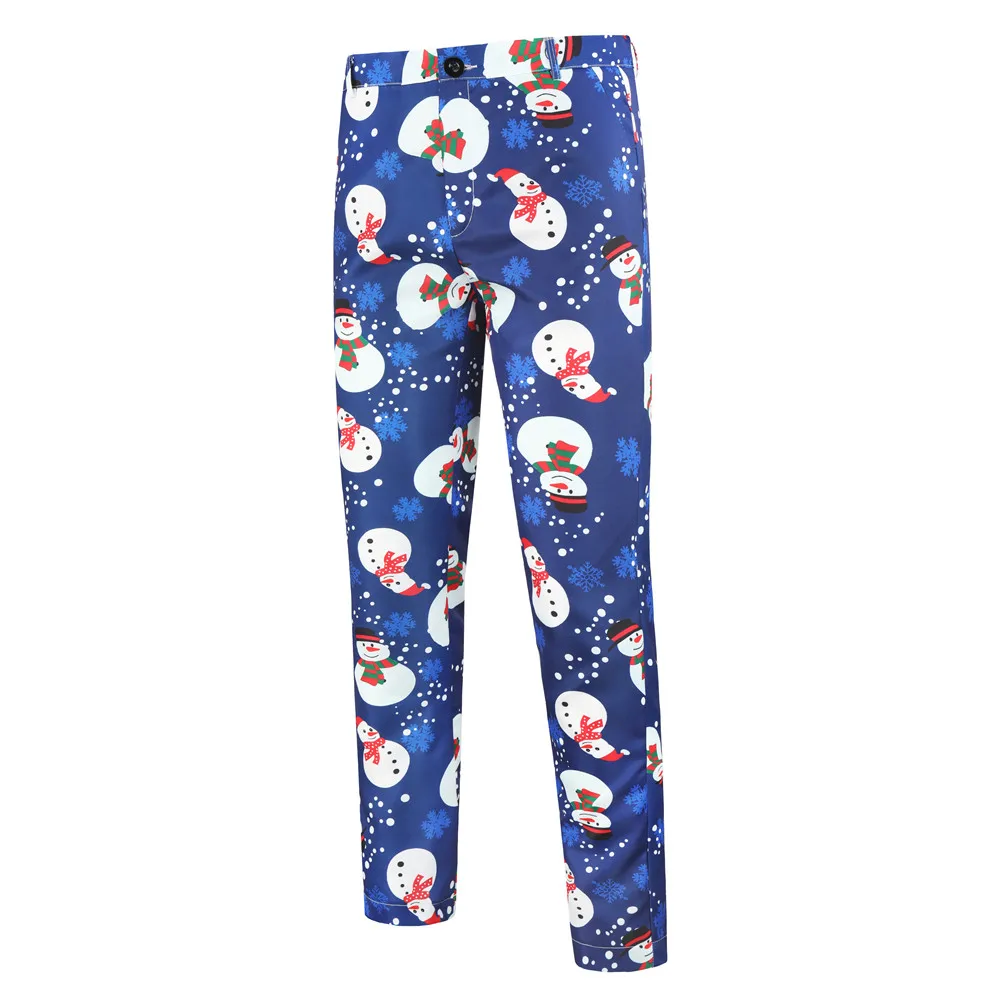 Fashion New men Suits Fashion Slim Fit Christmas pattern Printed Party Men's Single button Costume Homme Can be Single Sale