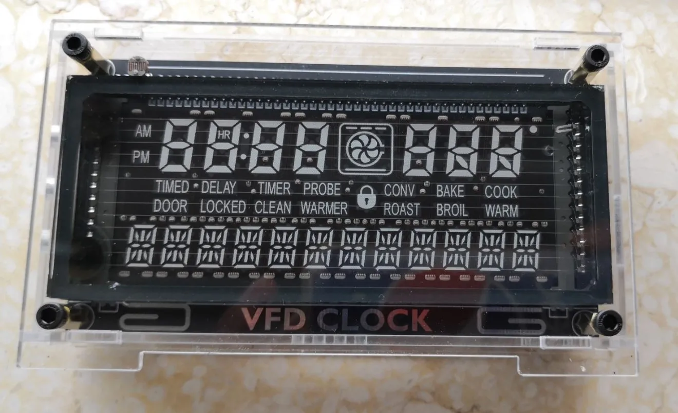 VFD clock Vacuum fluorescent display Two-color VFD screen 5V power supply time memory 6 inches wall clock clock parts