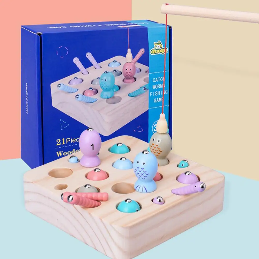 toy Kuulee Магнитный деревянный мультфильм рыбалка игра головоломка игрушка для От 1 до 6 лет детей - Цвет: toy