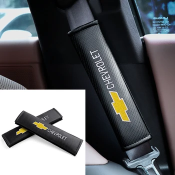 

2Pcs Car Emblems Safety Belt Covers For Chevrolet Cruze Captiva Lacetti spark Aveo Orlando Car Styling Decoration accessories