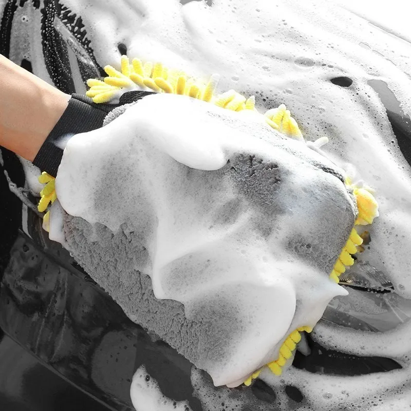 Car Wash Glove Coral Mitt Soft Antiscratch For Car Wash Multifunction Thick Cleaning Glove Car
