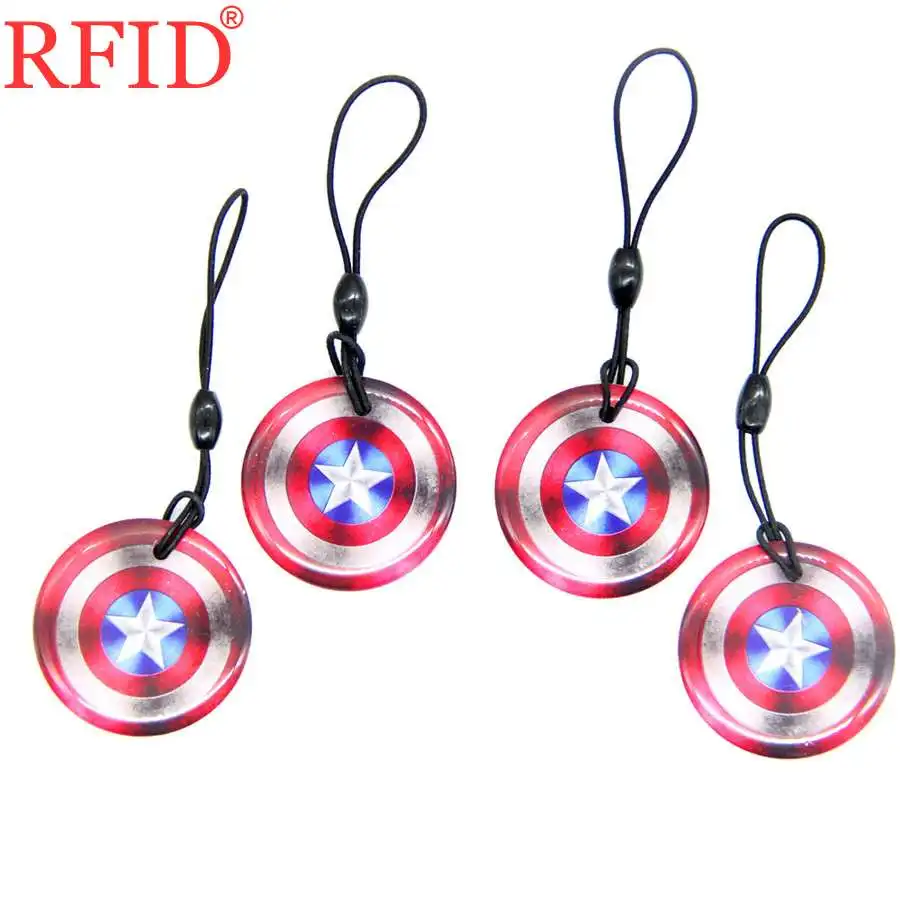 4pcs Random Color UID S50 1K 13,56 Mhz перезаписываемый брелок для ключей сменная RFID карта для контроля доступа водостойкий брелок 1 шт - Цвет: 4pcs Random Color