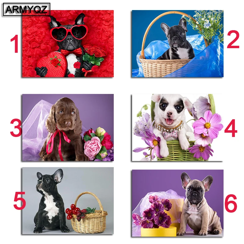 5D Diamond Embroidery Sale French bulldog Painting Cross Stitch Full Square Mosaic Picture Rhinestone Handmade | Дом и сад