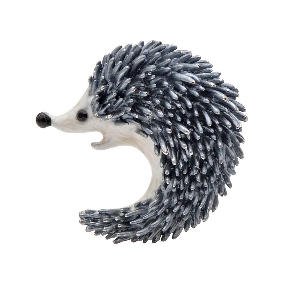 CINDY XIANG Hedgehog брошь Милая эмалированная брошь с животными 2 цвета Зимние Модные аксессуары булавка дизайн ювелирные изделия подарок - Окраска металла: grey