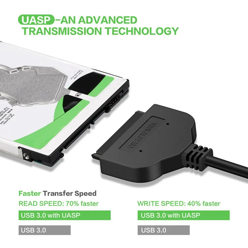 USB3.0 к Sata7+ 15Pin жесткий диск Кабель-адаптер для легкого привода 2,5 дюймов SSD HDD жесткий диск Sata Кабель-адаптер