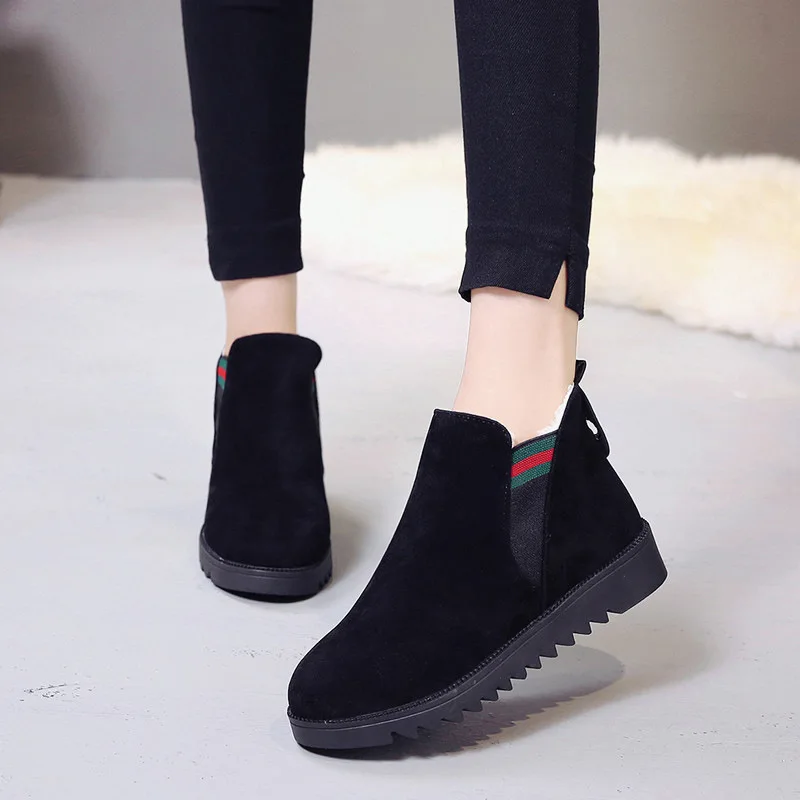 

Martin Boots Women's 2019 Winter British Style New Style Versatile round-Toe Short Flat Heel Short Boots Foot Covering Warm Cott