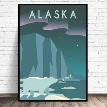

Alaska USA Travel Canvas Painting Wall Art Pictures Prints Home Decor Wall Poster Decoration For Living Room