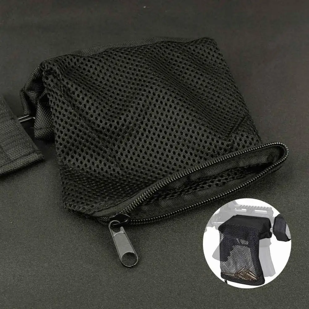 

Tactical Rifle Brass Shell Catcher Zippered Closure Quick Unload AR 15 Ammo Holster Pouch Hunting Nylon Mesh Trap Bag