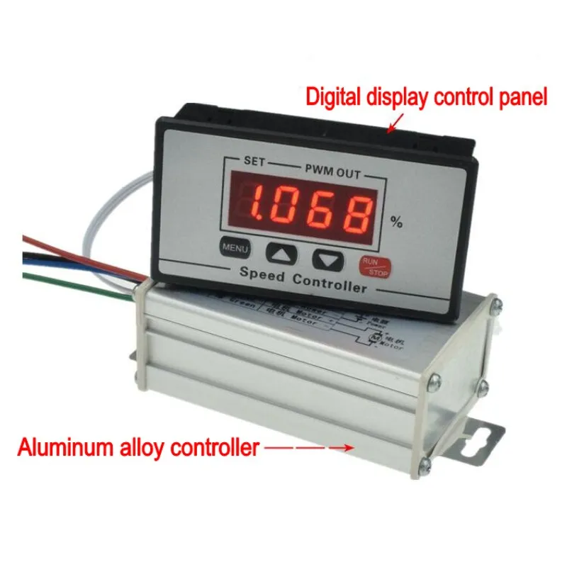 Цифровой дисплей 30A DC 6V~ 60V 12V 24V 48V ШИМ контроллер скорости двигателя медленный старт/стоп вращающаяся скорость время регулируемый
