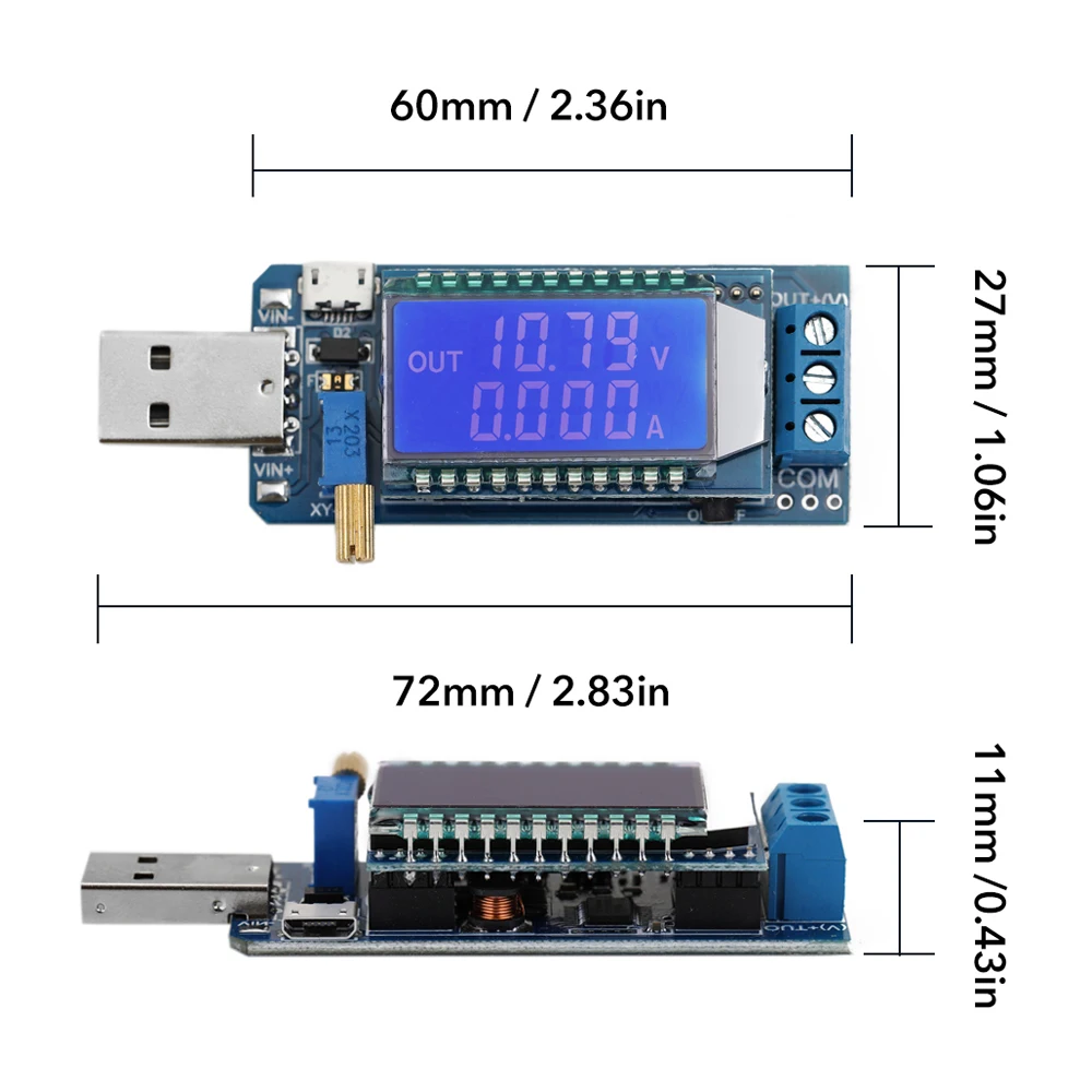 Высокое качество ЖК-экран USB Шаг вверх/вниз Модуль питания Регулируемый повышающий понижающий преобразователь Вольтметр Амперметр емкость батареи тестер