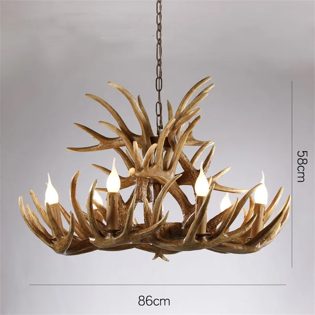 Современный светодиодный подвесной светильник Chandelire E14, подвесной светильник, промышленный светильник оленьи рога, Светильники для гостиной, кухни - Цвет корпуса: brown 15heads