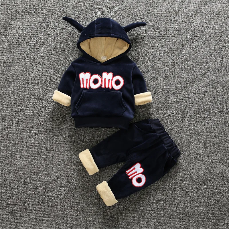 

Kids Clothing Set Autumn Winter Fashion Thick Velvet Tops+pants 2pcs Child Letter Warm Clothes Suit Little Boys Girls Outfits