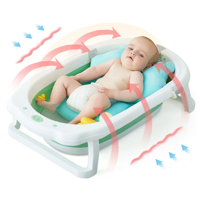 Baby tub home baby folding tub thickened large children's bath tub newborn bath barrel supplies  7