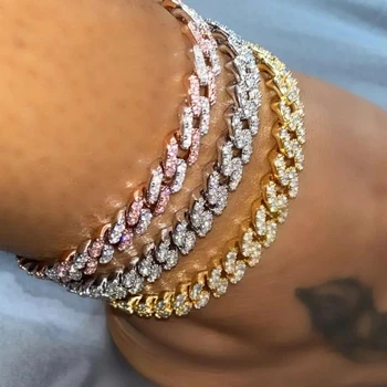 

Hip Hop Jewlery Anklets Rhinestone for Women Bracelets Bling Cubic Zirconia Bracelet Anklet on Leg Boho Female Jewelry Gifts