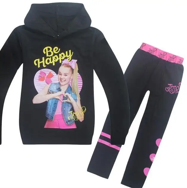 2 шт./компл. весна-осень девочек JOJO Siwa одежда Комплекты, толстовка+ штаны, одежда с длинным рукавом костюм детский спортивный костюм хлопковая детская одежда - Цвет: style 11