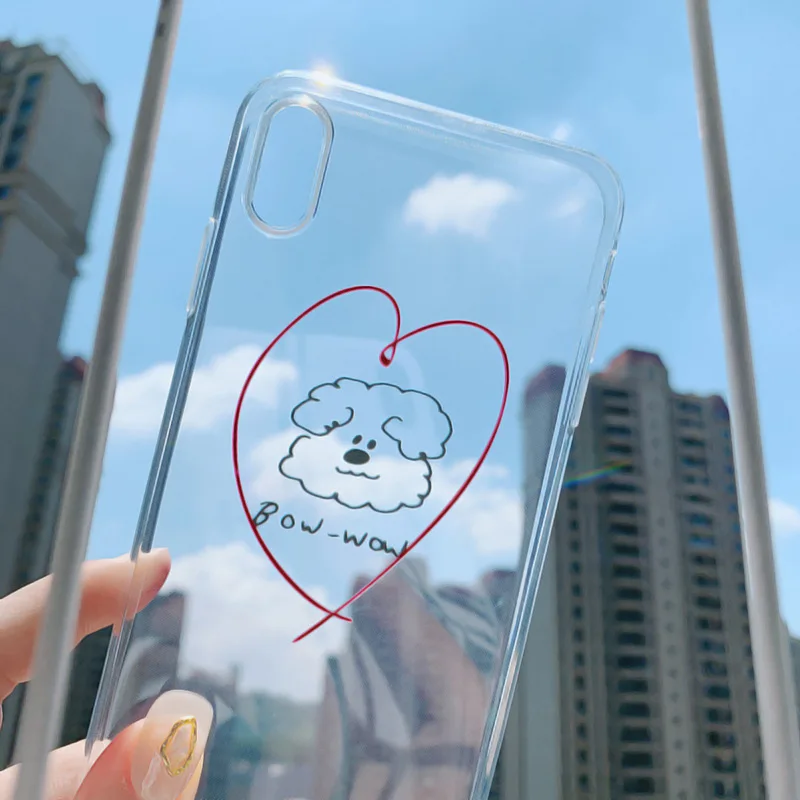 Retro poodle Simple puppy dog cute Phone case For iPhone 7 Plus 11 Pro XS Max silicone cover X XR 6s 8 Case | Мобильные телефоны и