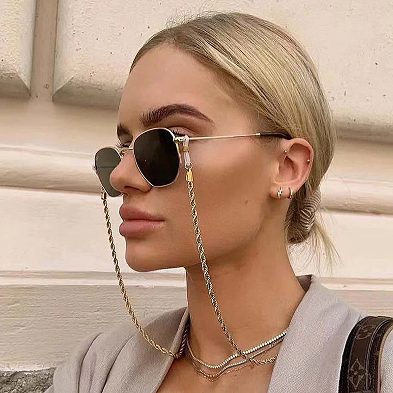 

Eyeglass Chain Metal Rope Chain for Sunglasses Reading Glasses Anti-lost Eyeglass Chain Holders with Silicone Loops