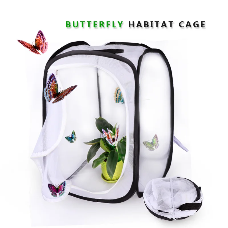 Insect Butterfly Habitat Large Portable Monarch Mesh Net Cage Terrarium Pop-up | Дом и сад