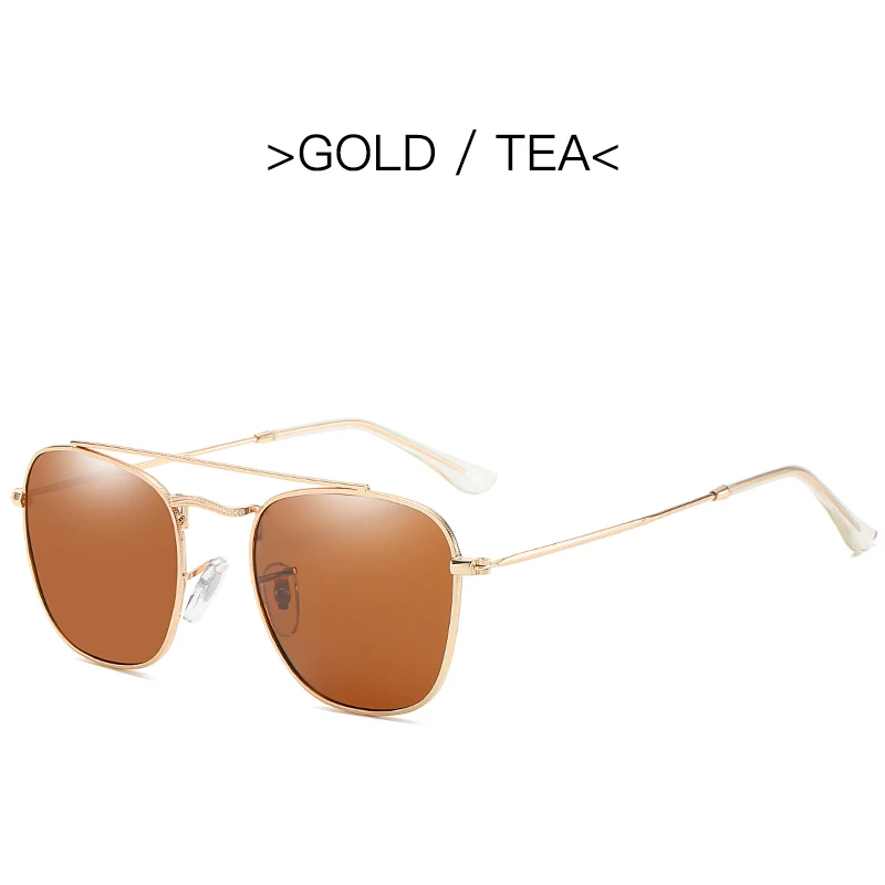 MVBBFJR Fashion Men Polarized Sunglasses Women Driving Shade Mirror Square Metal Eyewear Classic Retro Vintage Sun Glasses UV400 - Цвет линз: C7