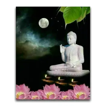 

Diamond painting buddha lotus full square diamond mosaic 3d diamond cross stitch religion icon crafts home decoration