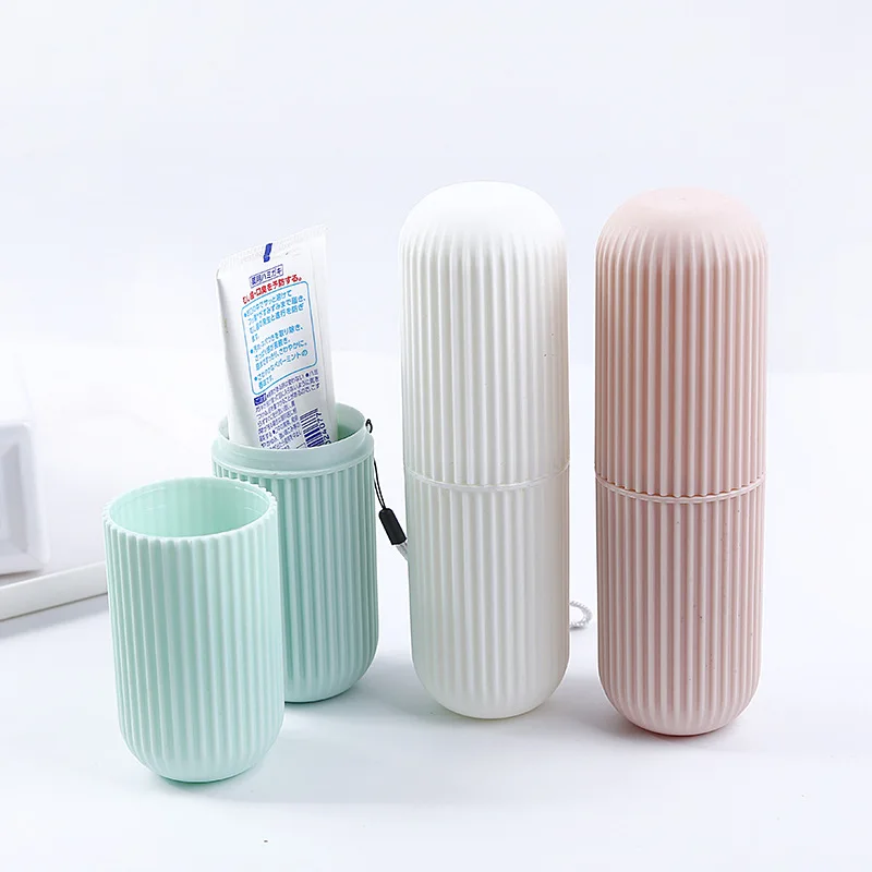 

1pc Creative Portable Non-Slip Strip Germproof Toothbrush Holder Case Toothpaste Storage Box Plastic Couple Bathroom Accessories