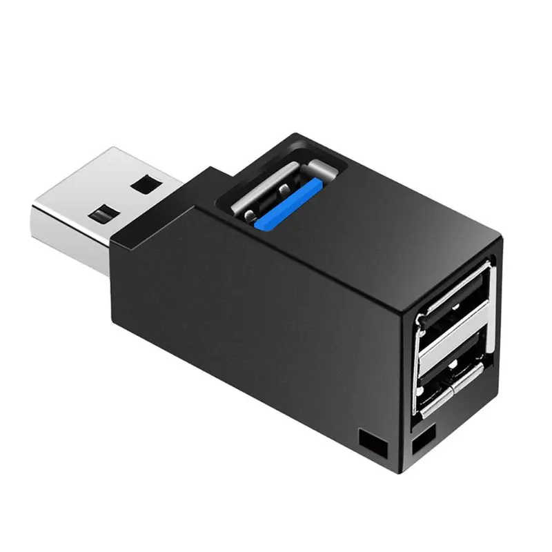 B-BK 3 Порты и разъёмы USB концентратор Мини Портативный USB 2,0/3,0 высокого Скорость концентратор разделитель поля для портативных ПК U дисковая карта считывания кода для iPhone 7 8 X телефон концентратор - Цвет: B-BK