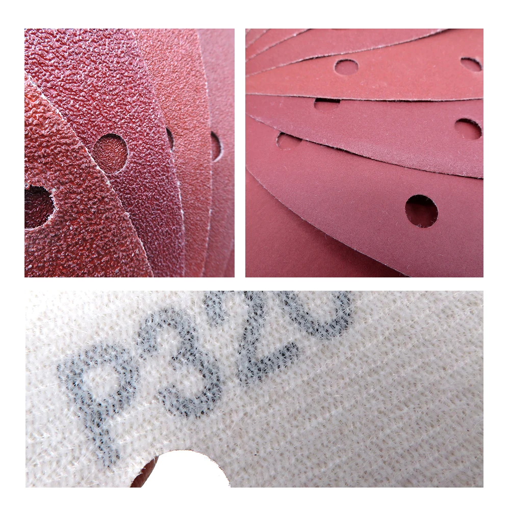 50pcs Sanding Sandpaper Triangle Sheets 90mm 6 Holes 60 Grit