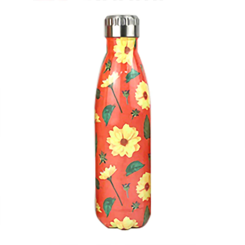 New Flamingo Floral Water Bottle BPA free Stainless Steel Thermos Bottle Gym Sport Travel Insulated Cup Mug Christmas Tumbler
