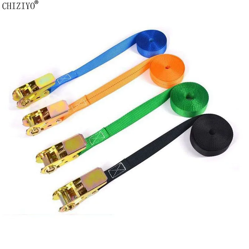 25mmx3m Cargo Strap Ratchet Tensioner Freight Car Fixed Tightener Tighten Rope For Luggage Goods Transportation Outdoor Camping