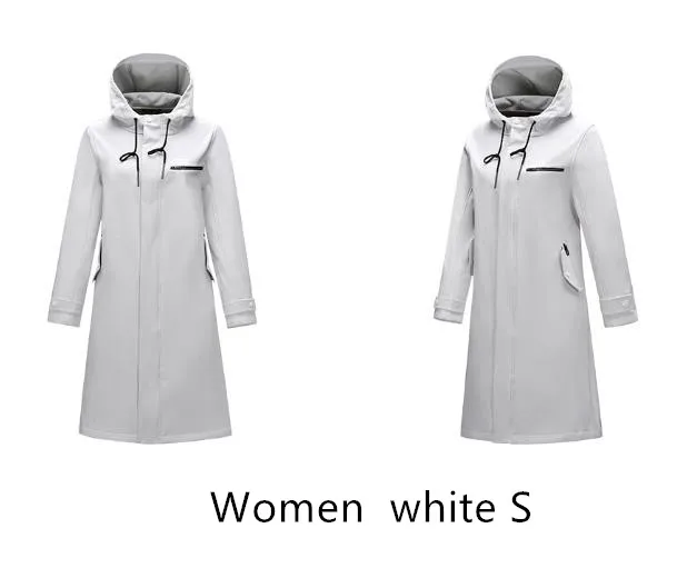 Xiaomi PELLIOT осенне-зимнее деловое мужское Женское пальто, повседневное однотонное тонкое пальто, ветрозащитный длинный плащ, теплый мягкий уличная одежда - Цвет: Women white s