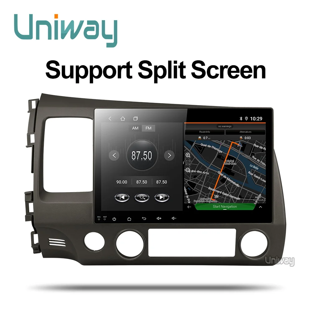 Uniway ALSY1071 2G+ 3 2G android 8,1 автомобильный dvd для honda civic 2006-2011 2008 автомобильный Радио gps навигация стерео автомобильный dvd-плеер