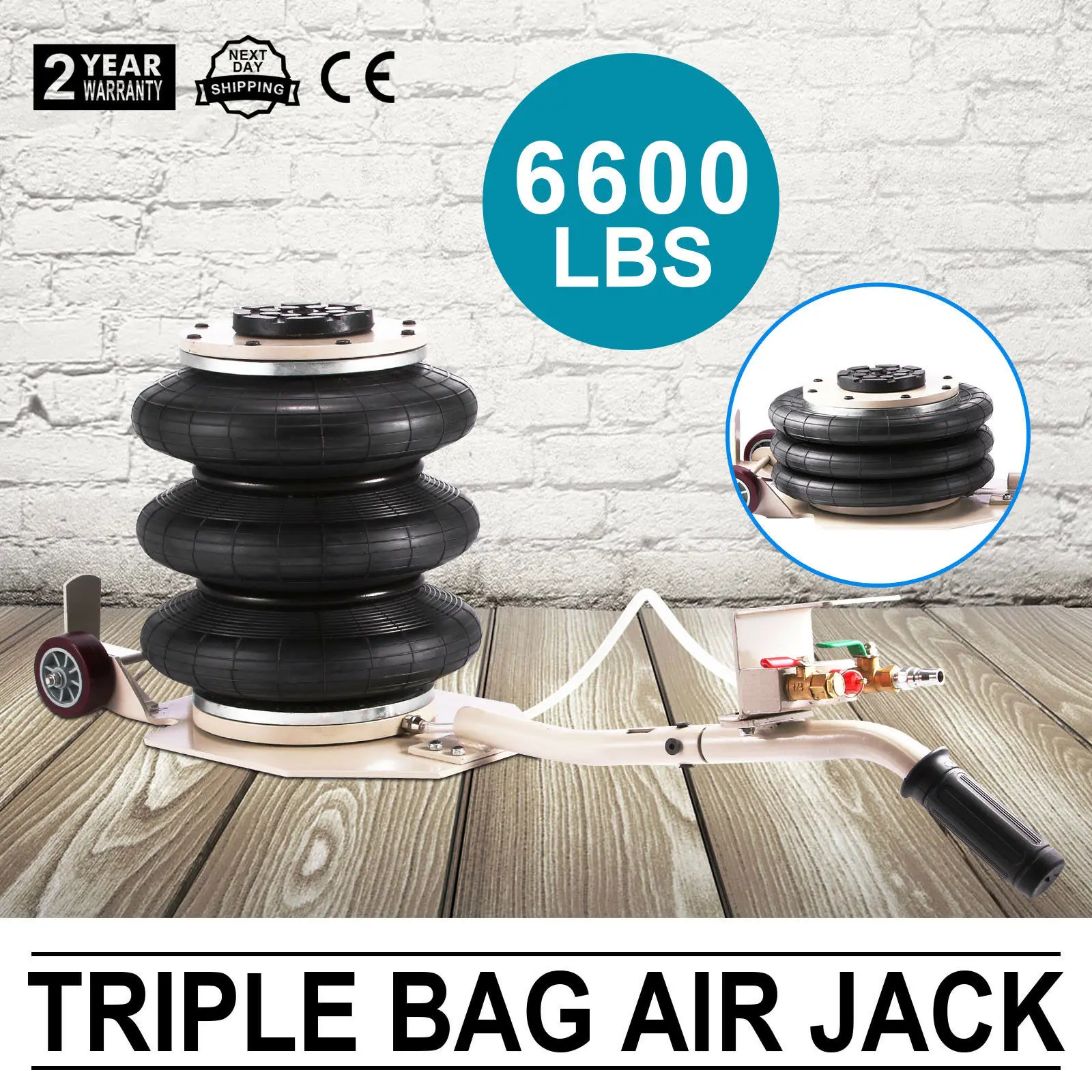

3 ton black practical adjustable pneumatic jack inflatable jack Fast 3 striker