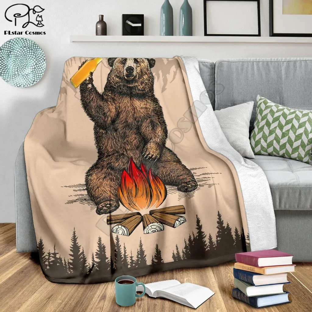 Bear Beer Bottle Camping Fleece Blanket 3d Full Printed Wearable Blanket Adults Kids Fleece Blanket Drop Shippng Style 2 Blankets Aliexpress