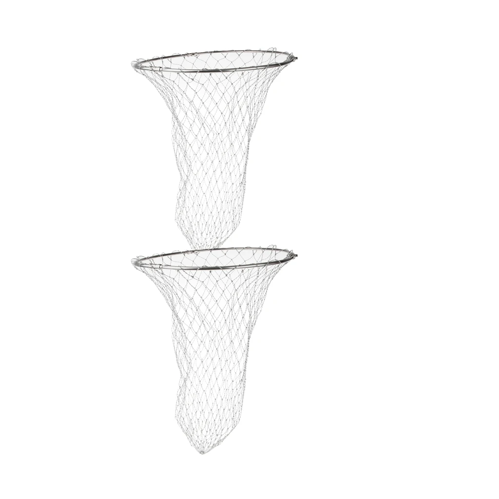 2Pcs Brail Fishing Landing Net Head Stainless Steel Ring Strong and Durable for Fly Fish Boat Kayak Saltwater Freshwater