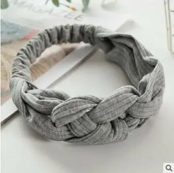 60pcs/lot DIY Multi Simple Fabrics Chinese Knotting Headband Hand Knitting Cross Wide Hair Styling Tools Hair Accessories HA742