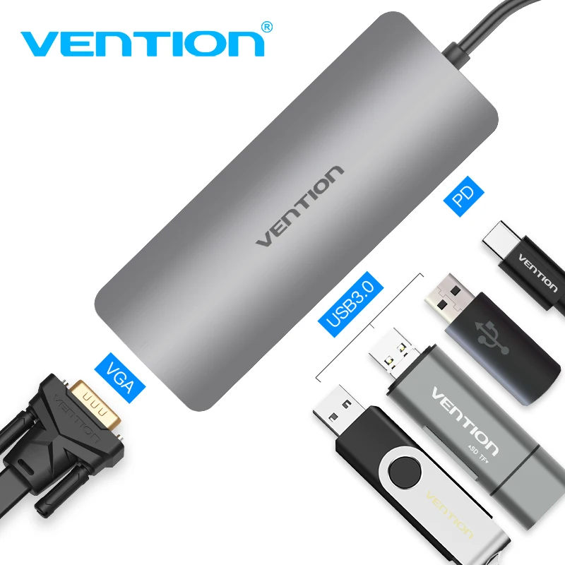 Vention USB C к VGA концентратор 1080P 60 Гц 3 0 type c конвертер для MacBook Pro Chromebook Pixel Thunderbolt