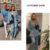 toppies 2020 Blue Printed Kimono Jacket with Feather Sleeves Wide Leg Loose Cuasal Брюки Женская Винтажная Одежда Костюмы