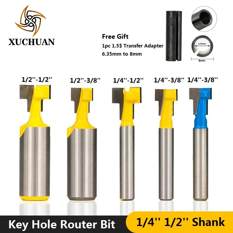 1/4 ''1/2'' 8 мм хвостовик Т-образный Фрезерный резак Замочная скважина винтовой резец с ЧПУ фрезерные инструменты деревообрабатывающие фрезы